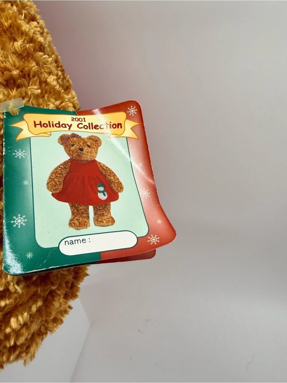 jcpenney Brown Teddy Bear in Red Dress with Plaid Bow